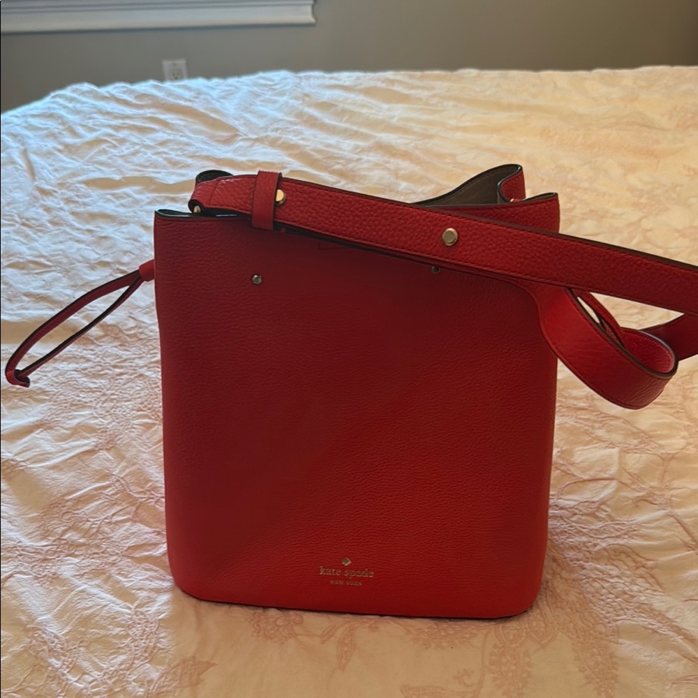Kate Spade Red Crossbody Bag with Bucket Silhouette